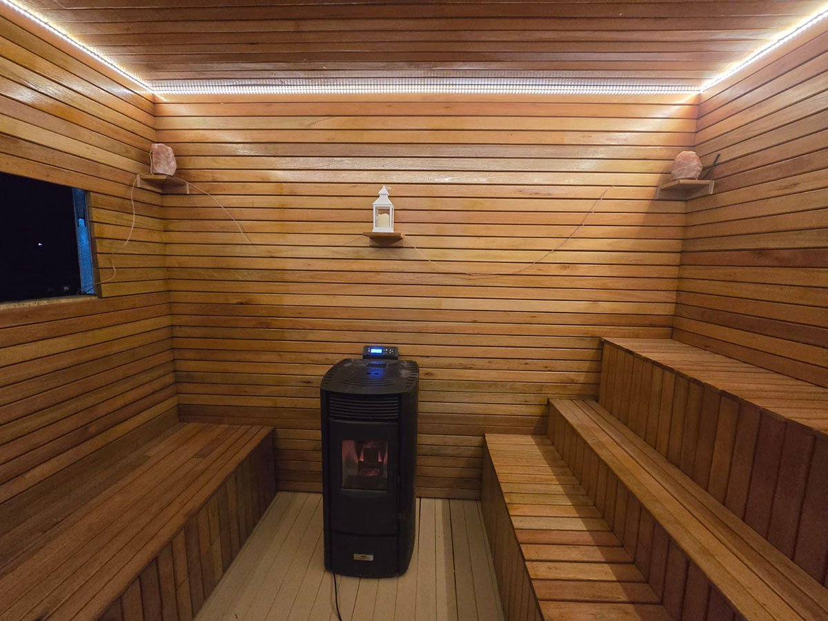 Sauna de madera del circuito hídrico